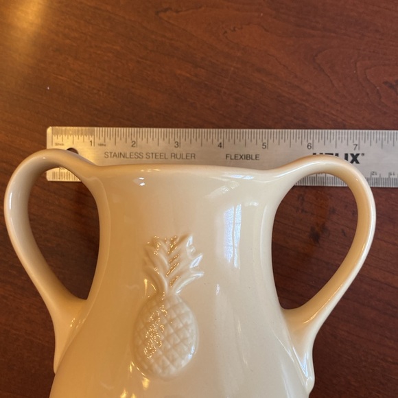 Ceramic Vase With Pineapple Embossed on each side. Never Used. - Picture 3 of 5